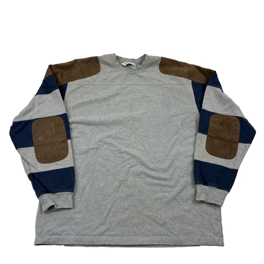 VTG Orvis Shirt Mens XL Rugby Long Sleeve Heavyweight Elbow Pads